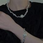 Faux Pearl Rhinestone Bracelet / Necklace