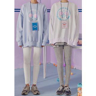 Drawcord-waist Sweat Leggings