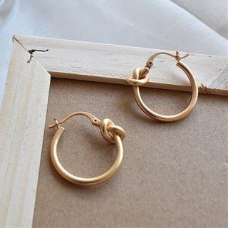 Hoop Earring 1 Pair - Cropper Needle - Gold - One Size