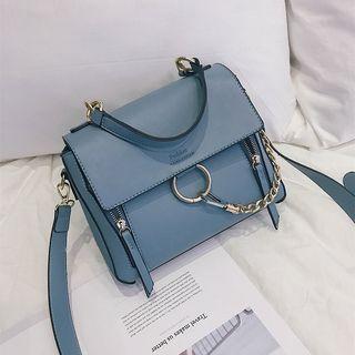 Faux-leather Chain Detail Satchel