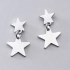 925 Sterling Silver Star Drop Earring 1 Pair - S925 Silver - Silver - One Size