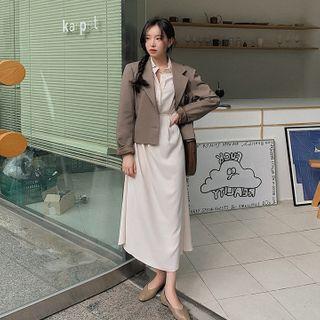 Half-placket Maxi Shirtdress With Sash