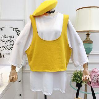 Set: Loose-fit T-shirt Dress + Tank Top