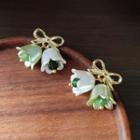 Bow Flower Dangle Earring 1 Pair - 55 - White - One Size