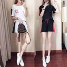 Set: Ring Detail Short-sleeve T-shirt + Shorts