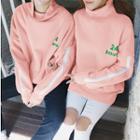 Couple Matching Contrast Trim Pullover