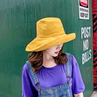 Wide Brim Plain Bucket Hat