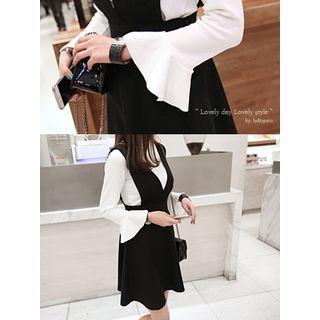 Ruffle-cuff Slim-fit Top