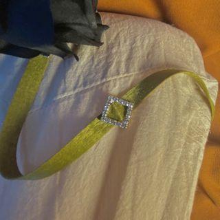 Rhinestone Choker 0301a - Yellow - One Size
