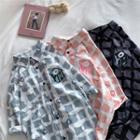 Short-sleeve Single-breasted Print Shirt