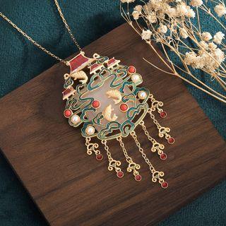 Carp Fish Pendant Alloy Necklace 1 Pc - Cp445 - Gold - One Size