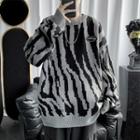 Zebra Pattern Oversized Sweater