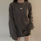 Plain Sweater Long - Gray - One Size