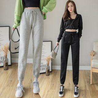 Drawstring Gathered Cuff Harem Sweatpants