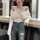 Lace Long-sleeve Slim-fit Top