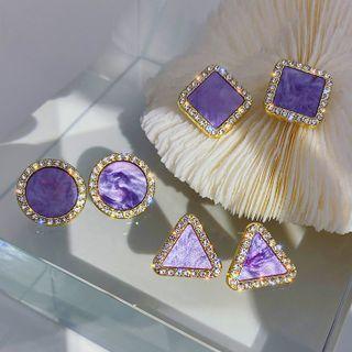 Rhinestone Geometric Stud Earring (various Designs)