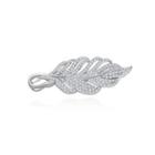 Simple And Fashion Leaf Brooch With Cubic Zirconia Silver - One Size