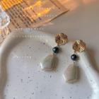 Alloy Geometric Faux Pearl Dangle Earring 1 Pair - B-9 - Gold - One Size