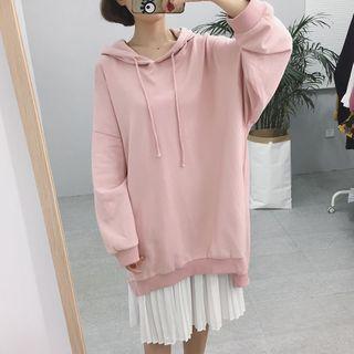 Long Hoodie / Pleated Midi Tank Dress