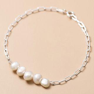 925 Sterling Silver Pearl Bracelet S925 Silver - As Shown In Figure - One Size