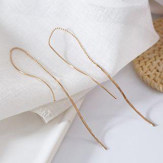 Alloy Wavy Fringed Earring 1 Pair - Gold - One Size