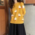 Duck Patterned Loose-fit Sweater Yellow - One Size