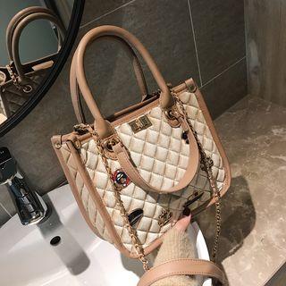 Chain Detail Quilted Satchel