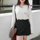 Inset Shorts Buckled Wrap Skirt