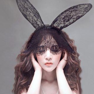 Lace Bunny Ears Veiled Headband