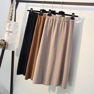 Plain Midi Knitted Skirt