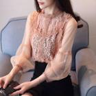 Panel-sleeve Lace Top