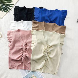 Drawstring Light Knit Vest