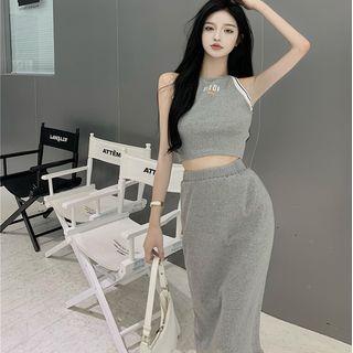 Set: Lettering Tank Top + Skirt