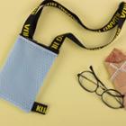 Mesh Shoulder Pouch With Lettering Strap