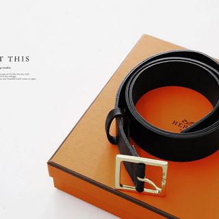 Square Buckle Genuine-leather Belt