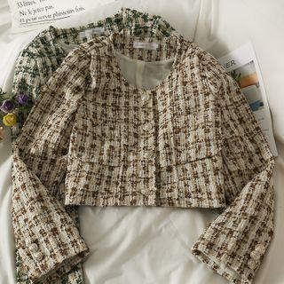 Crew-neck Tweed Jacket