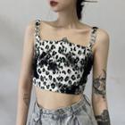 Leopard Camisole Top White & Black - One Size