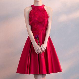 Fringed Halter Cocktail Dress