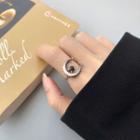 Crescent Rhinestone Star Open Ring As Shown In Figure - One Size