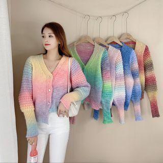 V-neck Gradient Cardigan