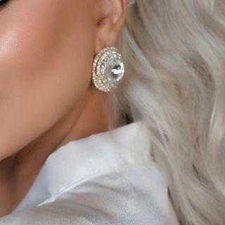 Round Rhinestone Earring