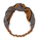 Plaid Panel Knotted Headband As Shown In Figure - One Size