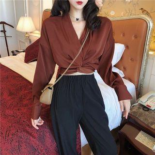 Twist Front Cropped Top / Harem Pants