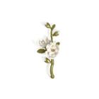 Fashion Elegant Enamel Flower Brooch Silver - One Size