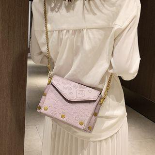 Patterned Flap Chain Crossbody Bag