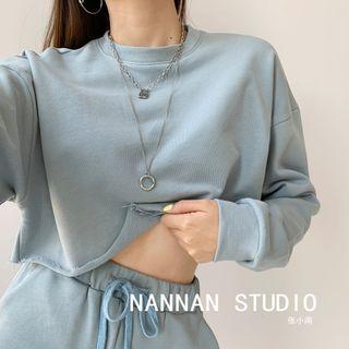 Set: Loose-fit Crop Top + Drawcord Shorts