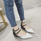 Pointy-toe Ankle Strap Dorsay Low-heel Pumps