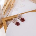 Flower Drop Earring 1 Pair - E4613 - Coffee & Khaki - One Size
