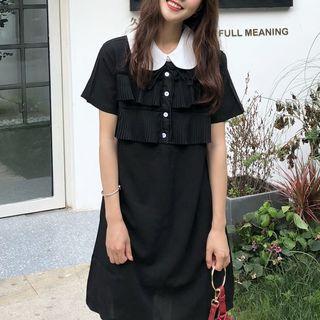 Contrast Collar Shift Dress
