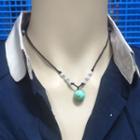 Agate / Turquoise Bead Pendant String Necklace